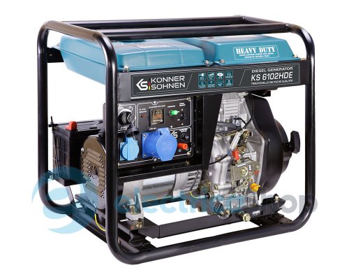 Дизельный генератор 5,5кВт/230V. Könner&Söhnen KS 6102HDE (EURO II)