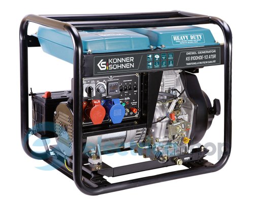Дизельный генератор 6,5кВт/230V (7,5кВт/400V) Könner&Söhnen KS 9100HDE-1/3 ATSR (EURO V), ручной/електро/авто запуск