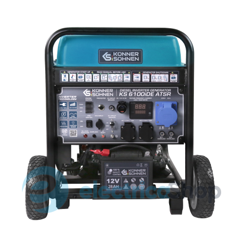 Дизельный инверторный генератор 5,5кВт/230V Könner&Söhnen KS 6100iDЕ ATSR, ручной/електро/авто запуск