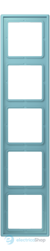 Рамка 5-постовая Jung LS990 LC985213 дюропласт, céruléen moyen (32032)