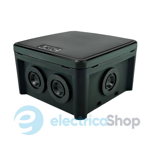 Коробка монтажна накладна 75х75х48 мм (зовн. 90х90х51 мм) IP65 чорна UEC JB-075-075-048-G-IP65-BL