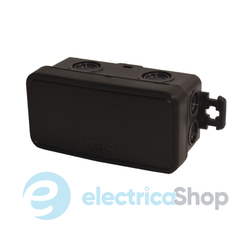 Коробка монтажна накладна 78х36х34 мм (зовн. 85х43х38 мм) IP54 чорна UEC JB-078-036-034-IP54-BL