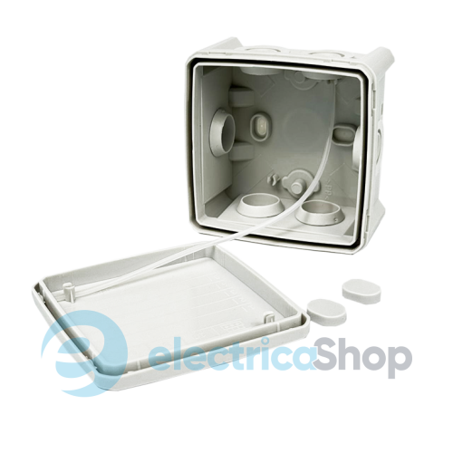 Коробка монтажна накладна 75х75х48 мм (зовн. 90х90х51 мм) IP65 сіра UEC JB-075-075-048-G-IP65-GR