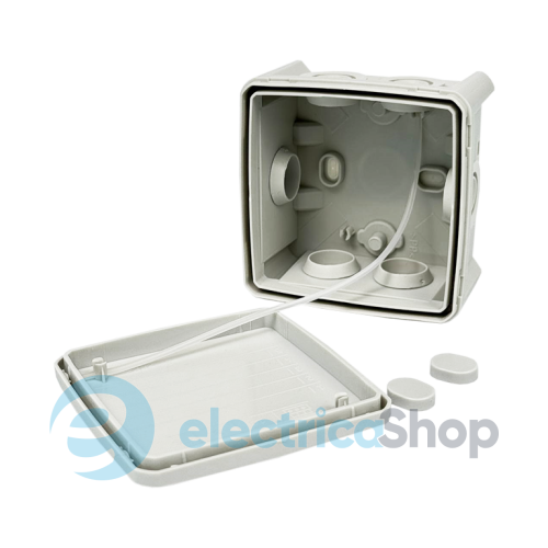 Коробка монтажна накладна 100х100х50 мм (зовн. 115х115х54 мм) IP65 сіра UEC JB-100-100-050-G-IP65-GR