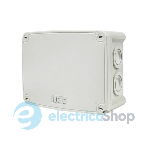 Коробка монтажна накладна 146х105х65 мм (зовн.162х122х68 мм) IP66 із скобами сіра UEC JB-146-105-065-GF-IP66-GR