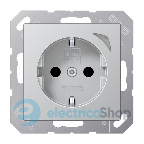 Розетка с з/к 250V/16A JUNG HOME BTA1521SAL алюминий