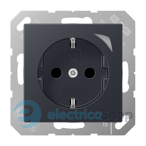 Розетка с з/к 250V/16A JUNG HOME BTA1521SANM антрацит матовый