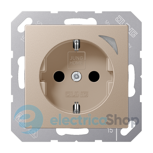 Розетка с з/к 250V/16A JUNG HOME BTA1521SCH шампань