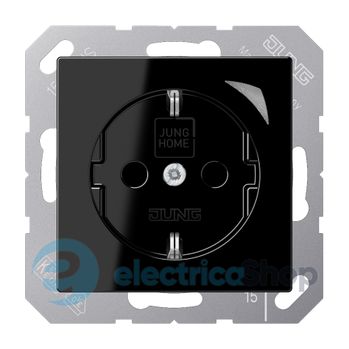 Розетка с з/к 250V/16A JUNG HOME BTA1521SSW черный