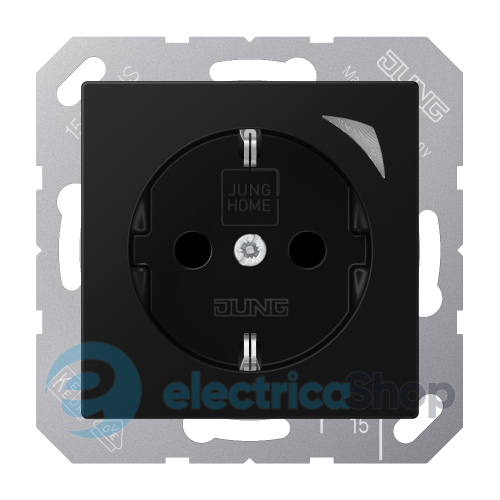 Розетка с з/к 250V/16A JUNG HOME BTA1521SSWM черный матовый