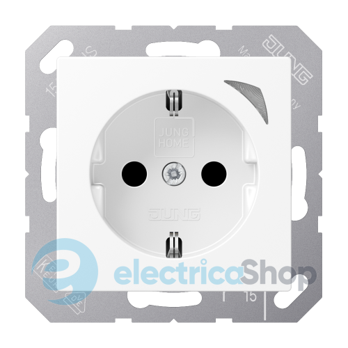 Розетка с з/к 250V/16A JUNG HOME BTA1521SWWM белый матовый