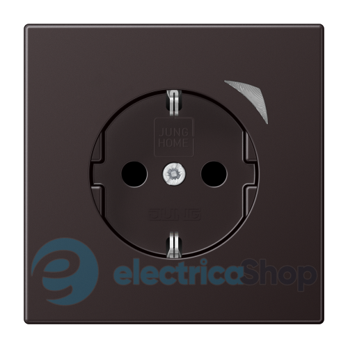 Розетка с з/к 250V/16А, шторки, JUNG HOME Energy BTAL1521SED-L dark