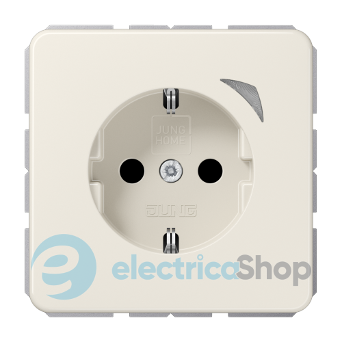 Розетка с з/к 250V/16А, шторки, JUNG HOME Energy BTCD1521SE слоновая кость
