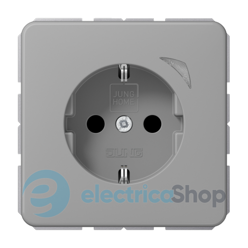 Розетка с з/к 250V/16А, шторки, JUNG HOME Energy BTCD1521SEGR серый