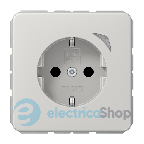 Розетка с з/к 250V/16А, шторки, JUNG HOME Energy BTCD1521SELG светло-серый