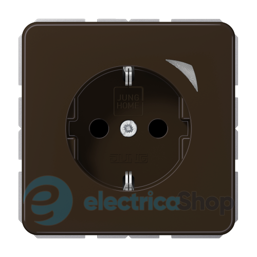 Розетка із з/к 250V/16A, шторки, JUNG HOME BTCD1521SBR, коричневий