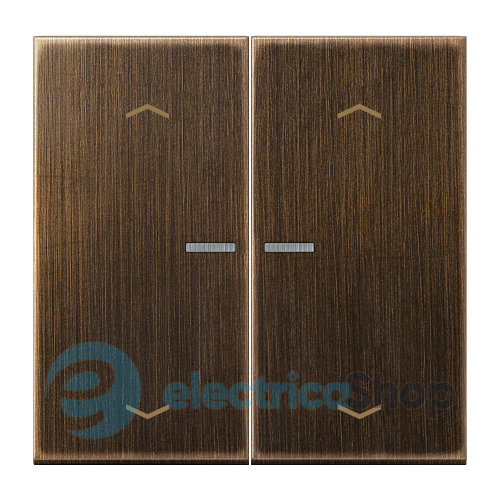 Клавиша с симовлом «стрелки» JUNG HOME, 2 группы, BTME17102PAT латунь Antik