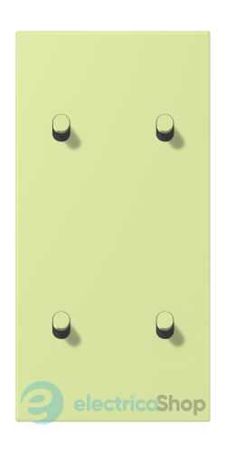 Накладка 2-п. для выключателя с 4-ма тумблерами «цилиндр», вертик. JUNG LC12-25R0222 vert jaune clair (32053)