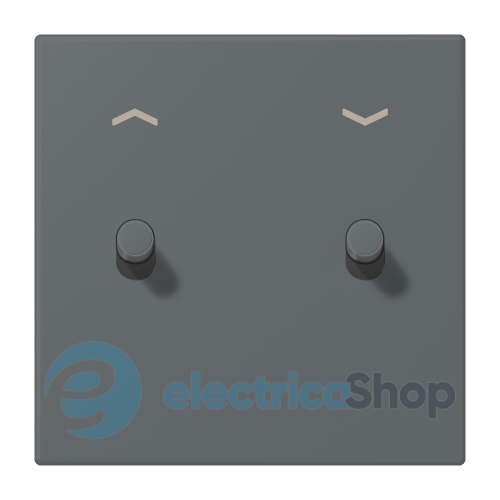 Накладка 1-п. для выключателя с 2-ма тумблерами «цилиндр» со стрелками JUNG LC12-5PR0202 gris foncé 31 (32010)