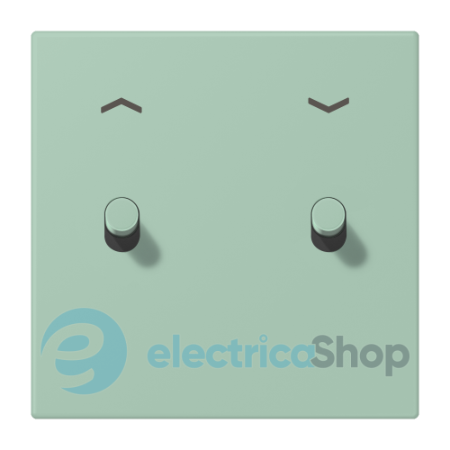 Накладка 1-п. для выключателя с 2-ма тумблерами «цилиндр» со стрелками JUNG LC12-5PR0217 vert anglais clair (32041)