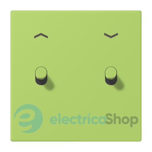 Накладка 1-п. для выключателя с 2-ма тумблерами «цилиндр» со стрелками JUNG LC12-5PR0221 vert clair (32052)