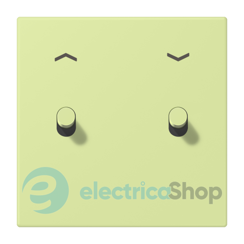 Накладка 1-п. для выключателя с 2-ма тумблерами «цилиндр» со стрелками JUNG LC12-5PR0222 vert jaune clair (32053)