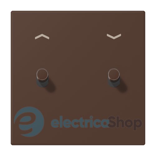 Накладка 1-п. для выключателя с 2-ма тумблерами «цилиндр» со стрелками JUNG LC12-5PR0239 terre d’ombre brûlée 31 (32130)