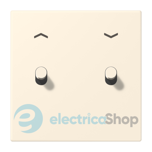 Накладка 1-п. для выключателя с 2-ма тумблерами «цилиндр» со стрелками JUNG LC12-5PR0245 blanc ivoire (4320B)