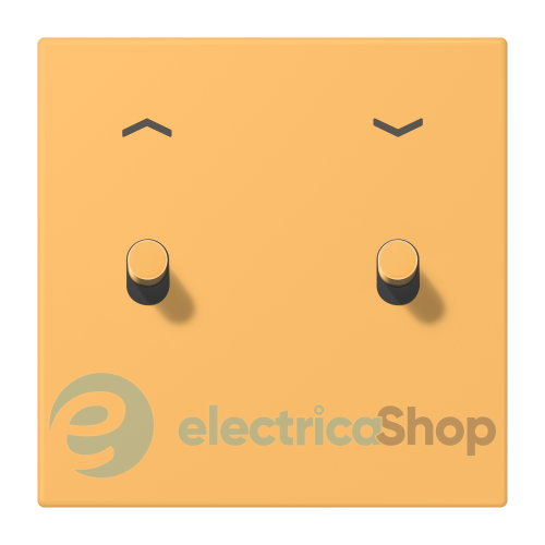 Накладка 1-п. для выключателя с 2-ма тумблерами «цилиндр» со стрелками JUNG LC12-5PR0254 ocre jaune clair (4320L)