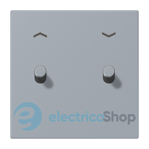 Накладка 1-п. для выключателя с 2-ма тумблерами «цилиндр» со стрелками JUNG LC12-5PR0257 gris clair 59 (4320O)