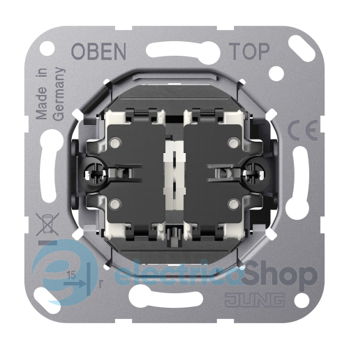 Тумблерная кнопка, без фиксации, на две группы 2Н.О 10А/250В~, с нейтральным положением JUNG K532-4EU