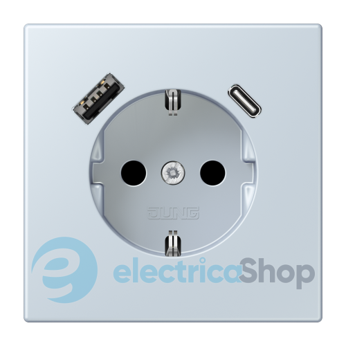 Розетка с з/к и USB тип AC JUNG LC1520-15CA209 outremer pâle (32023)