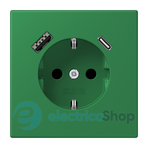 Розетка с з/к и USB тип AC JUNG LC1520-15CA219 vert foncé (32050)
