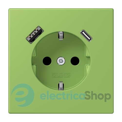 Розетка с з/к и USB тип AC JUNG LC1520-15CA220 vert 31 (32051)