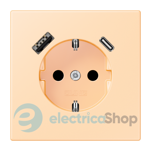 Розетка с з/к и USB тип AC JUNG LC1520-15CA223 ocre (32060)