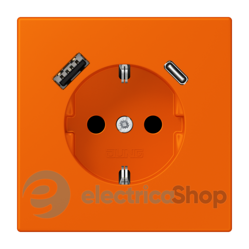 Розетка с з/к и USB тип AC JUNG LC1520-15CA224 orange (32080)
