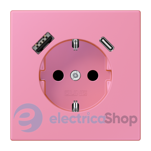 Розетка с з/к и USB тип AC JUNG LC1520-15CA246 rose vif (4320C)