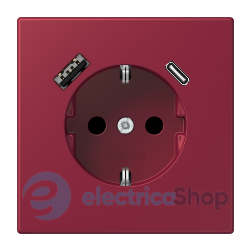 Розетка с з/к и USB тип AC JUNG LC1520-15CA255 le rubis (4320M)