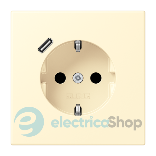 Розетка с з/к и USB тип C JUNG LC1520-18C201 blanc (32001)