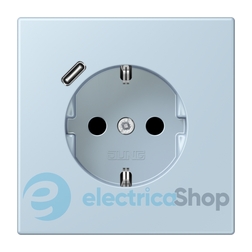 Розетка с з/к и USB тип C JUNG LC1520-18C208 outremer clair (32022)