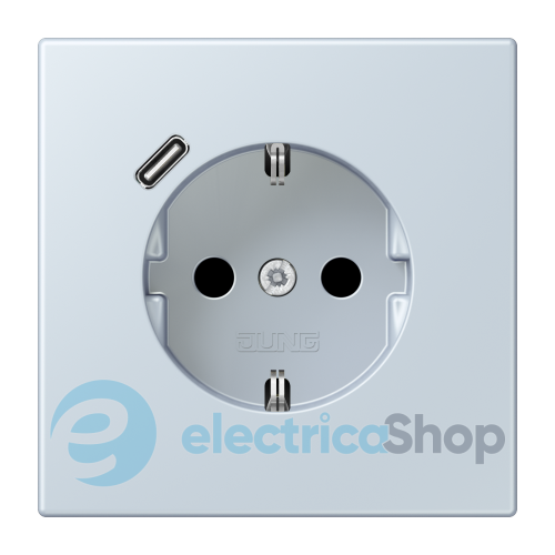 Розетка с з/к и USB тип C JUNG LC1520-18C209 outremer pâle (32023)