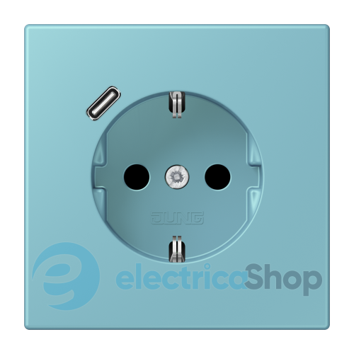 Розетка с з/к и USB тип C JUNG LC1520-18C213 céruléen moyen (32032)