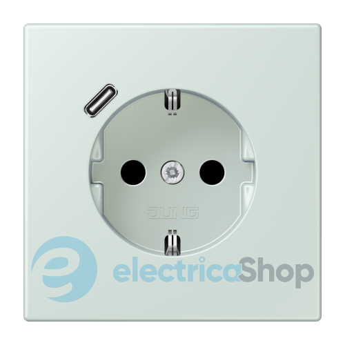 Розетка с з/к и USB тип C JUNG LC1520-18C215 céruléen pâle (32034)