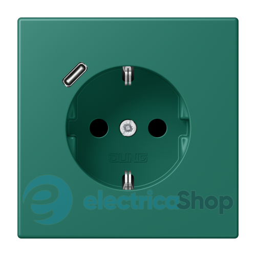Розетка с з/к и USB тип C JUNG LC1520-18C216 vert anglais (32040)