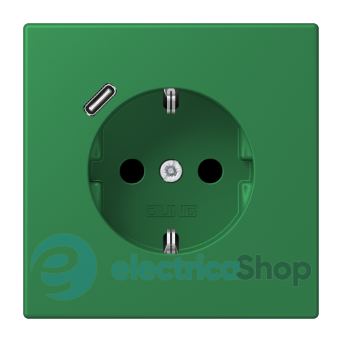 Розетка с з/к и USB тип C JUNG LC1520-18C219 vert foncé (32050)