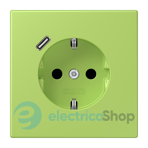 Розетка с з/к и USB тип C JUNG LC1520-18C221 vert clair (32052)