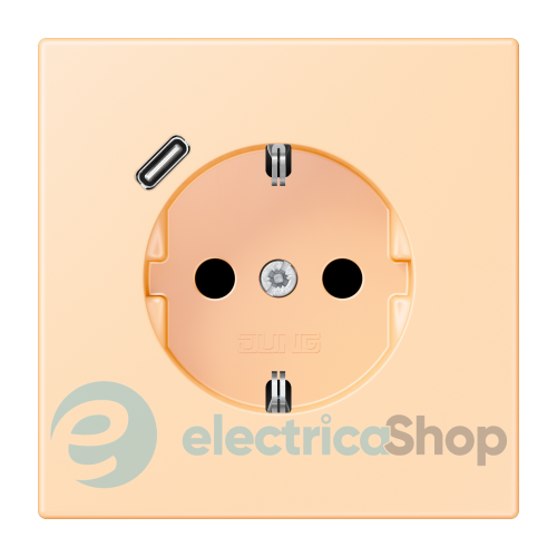 Розетка с з/к и USB тип C JUNG LC1520-18C223 ocre (32060)