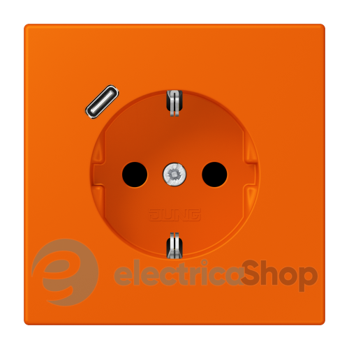 Розетка с з/к и USB тип C JUNG LC1520-18C224 orange (32080)
