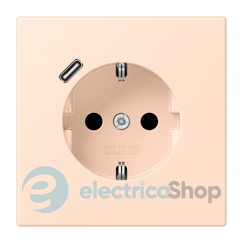 Розетка с з/к и USB тип C JUNG LC1520-18C228 rose pâle (32091)