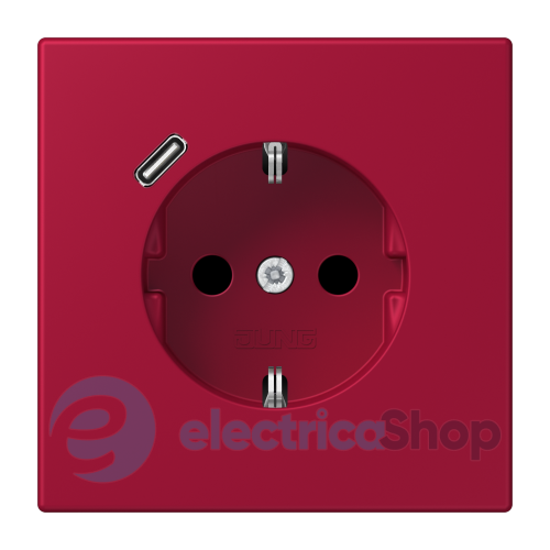 Розетка с з/к и USB тип C JUNG LC1520-18C229 rouge carmin (32100)
